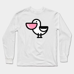 Cartoon Pelican Icon Emoticon Long Sleeve T-Shirt